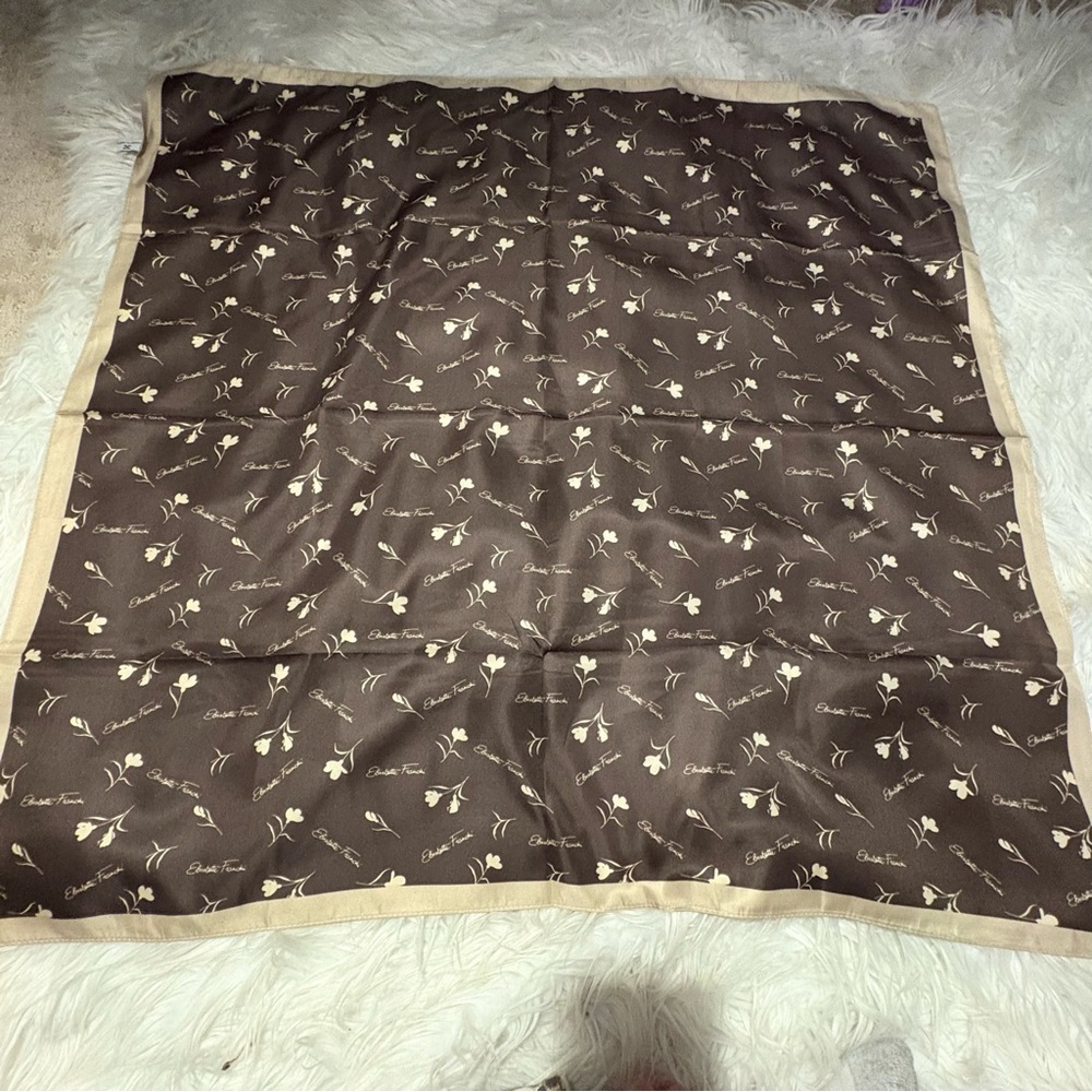 Elisabetta Franchi floral print elegant silky scarf square 35x35 in‼️LAST ONE